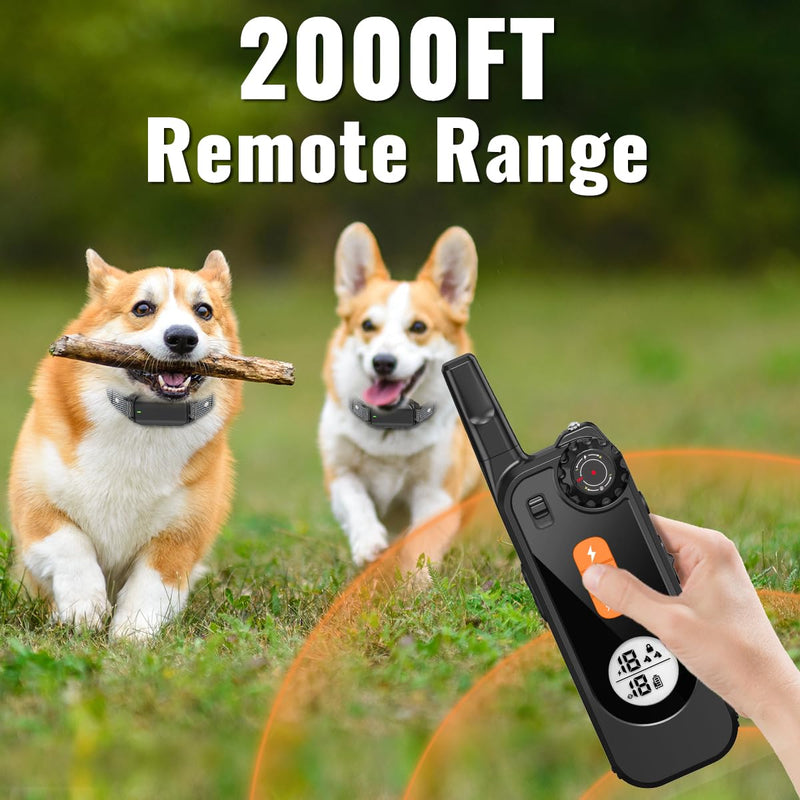 Dog Shock Collar with Remote Control Shock Collar for Dogs, 4 Training Modes Vibration, Beep, Shock, Flashlight IPX7 Waterproof Keypad Lock Rechargeable E-Collar for All Breed - PawsPlanet Australia