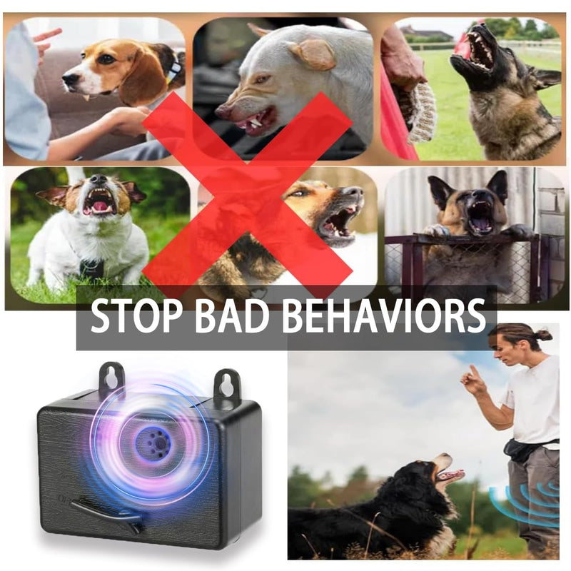 Ultrasonic Dog STOP Bark Silencer Anti Barking Device Dog Barking Deterrent Bark Box Indoor Outdoor Neighbors 50 Ft 3 Modes Dog Barking Behavior Training Safe Silencer Dog Barking Control Device - PawsPlanet Australia