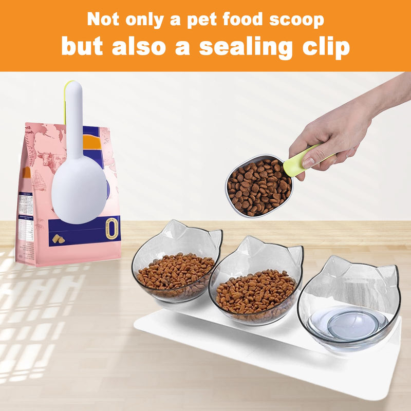 3pcs Transparent Cat Bowls with1 Stand 1 Scoop, 15°Tilted Pet Neck Protective Bowl Anti Vomiting, Detachable Elevated Food Feeder, Anti Over-turned and Spill Kitten Bowl for Feeding, Water Supplies - PawsPlanet Australia