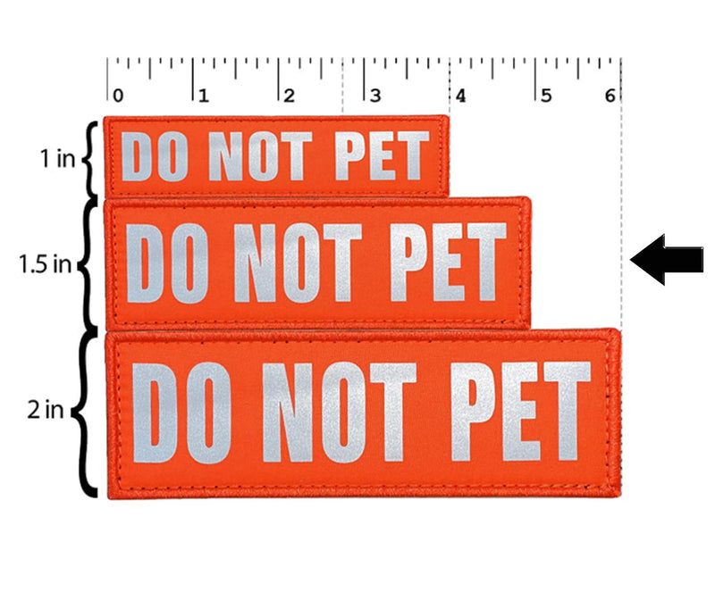 JUJUPUPS Orange Reflective Dog Patches 2 Pack Service Dog,in Training,DO NOT PET,Patches with Hook and Loop for Vests and Harnesses (DO NOT PET, 5x1.5 inch) DO NOT PET - PawsPlanet Australia