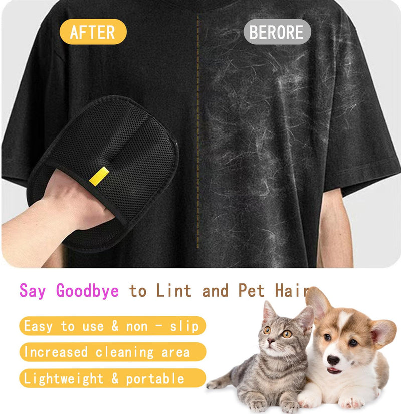 2PCS Pet Hair Removal Gloves，Reusable Static Dog & Cat Grooming Gloves, Upgraded Thickened Anti-Slip Grip for Clothes, Sofa, Car Seat, Couch, Carpet & Furniture - PawsPlanet Australia