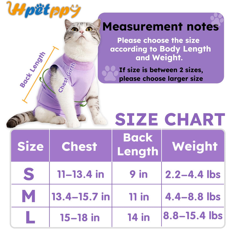 Cat Recovery Suit for Abdominal Wounds or Skin Diseases,Kitten Onesie for Cats After Surgery Wear Surgical Spay Suit for Female Cats Kitten Cone of Shame Alternative-Purple(S) Purple Small - PawsPlanet Australia