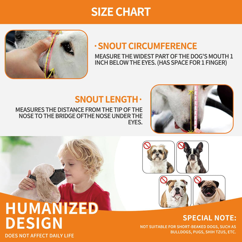 Dog Muzzle,Soft Air Mesh Muzzle for Small Medium Large Dogs,Soft Muzzles for Biting Chewing Fierce Barking,Breathable Muzzle with Adjustable Strap Front Opening Design. Black M - PawsPlanet Australia