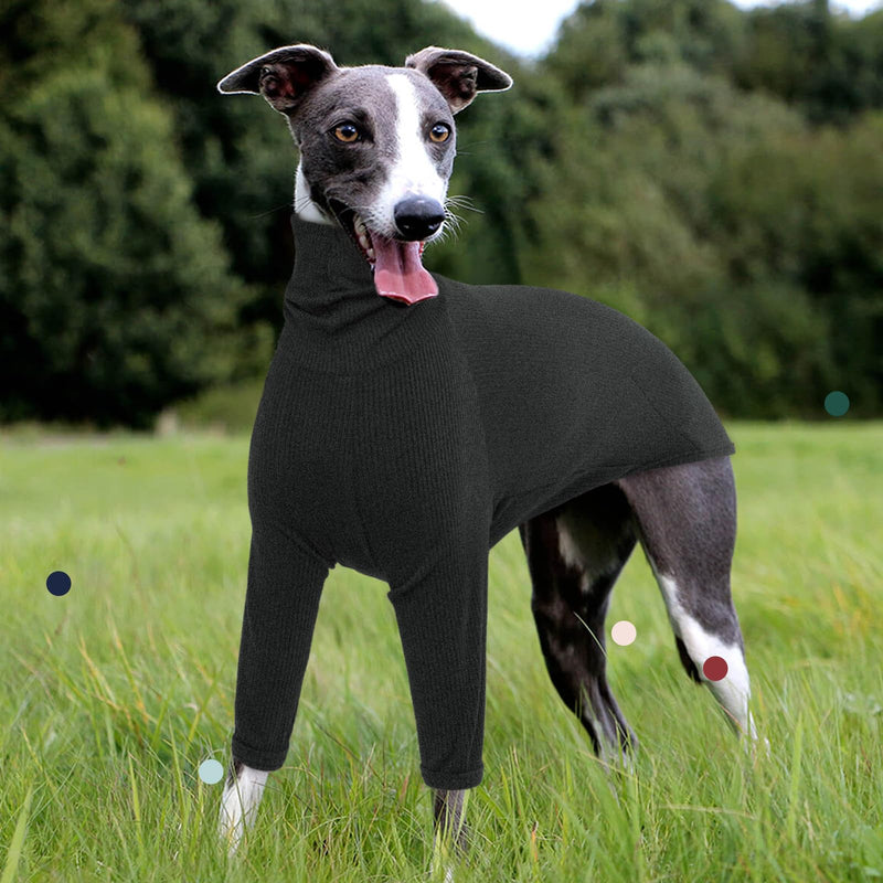 IECOii Greyhound Sweater, Soft Warm Dog Fleece Vest Pullover Whippet Sweater, Turtleneck Italian Greyhound Jumpsuit with Sleeves, Dog Apparel & Accessories for Spring, Autumn, Cold Weather, XXL XX-Large(Chest:34.4''/Back:28.7'') Grey - PawsPlanet Australia