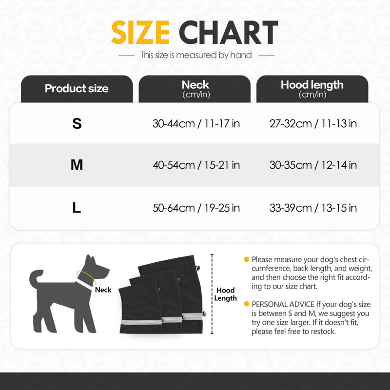 Dog Ear Cover Adjustable Ear Protection Winter Warm Outdoor Rainproof Travel Coldproof Dog Neck Wrap Black L Large - PawsPlanet Australia