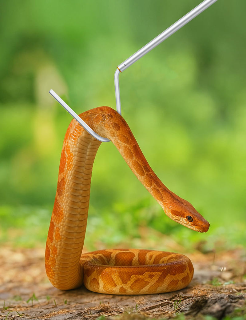 Snake Hook 40" – Telescopic Stainless Steel Reptile Grabber Stick for Safely Handling Snakes and Lizards, Lightweight & Portable Catcher Tool - PawsPlanet Australia