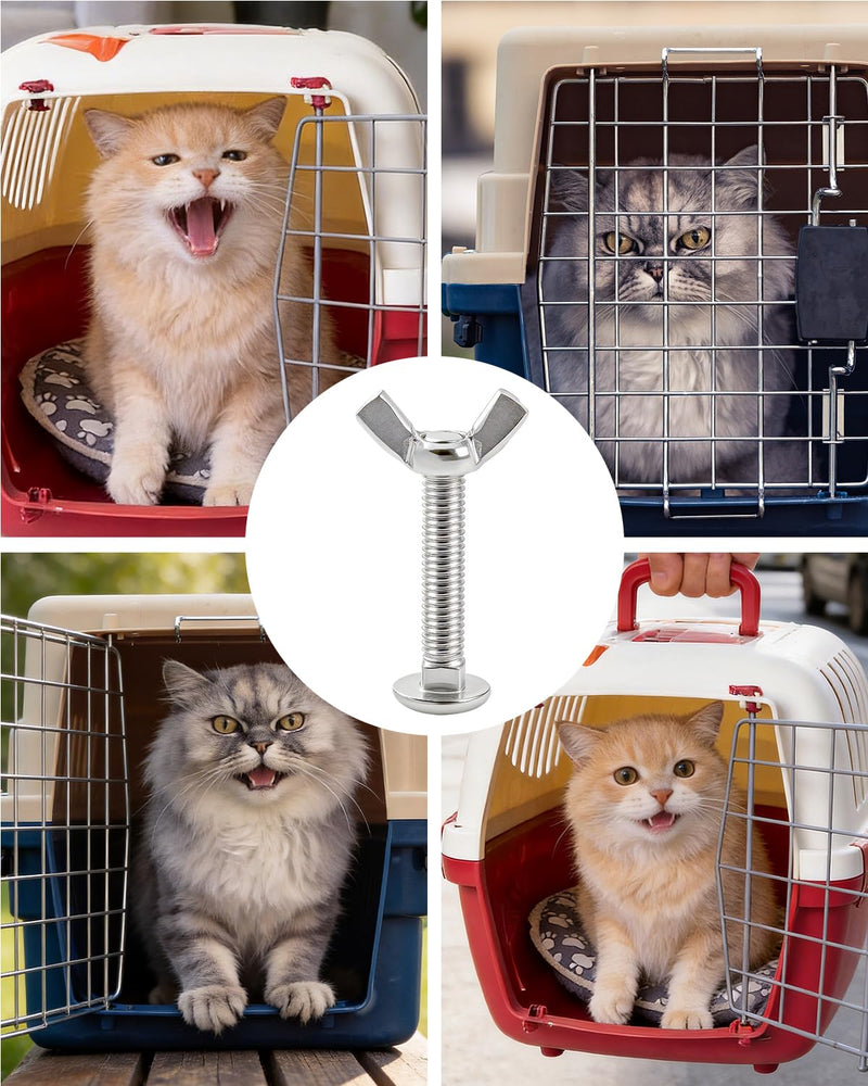 22 Sets M6 Pet Carrier Fasteners, Bolts with Butterfly Nuts for Kennels and Travel Crates, Replacement Hardware Kit for Dog and Cat Cages - PawsPlanet Australia