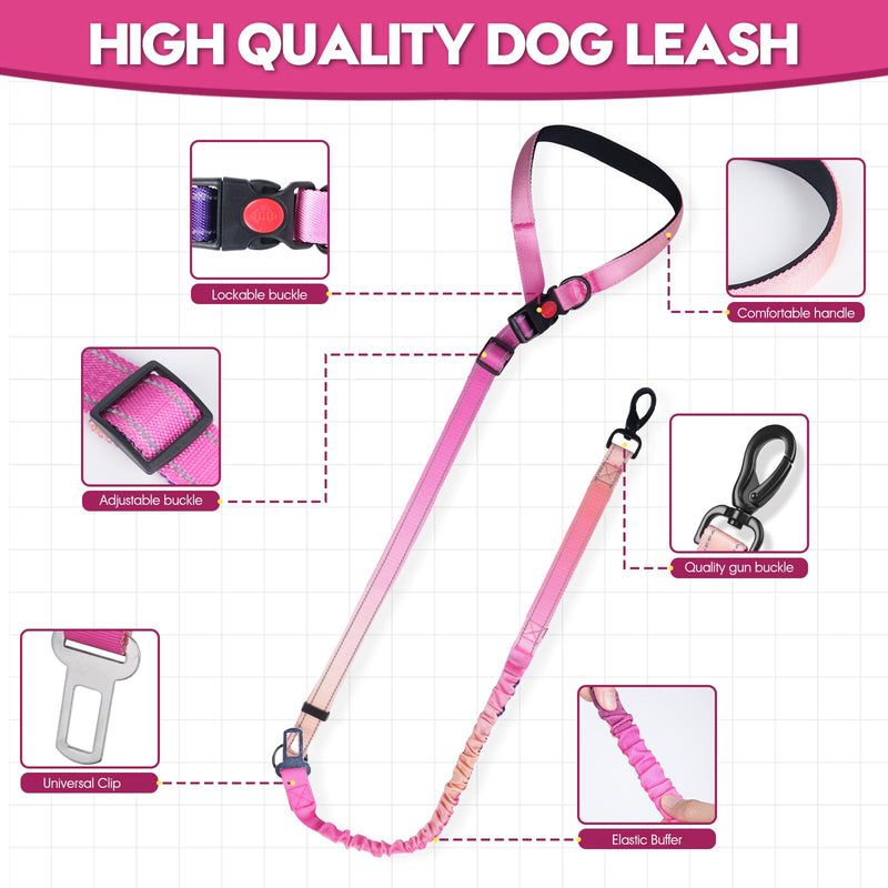 2 Piece Dog Car Seat Belt Harness Retractable Restraint for Car Headrest Adjustable Heavy Duty & Elastic & Durable Dog Car Seat Belt (Red) Red - PawsPlanet Australia