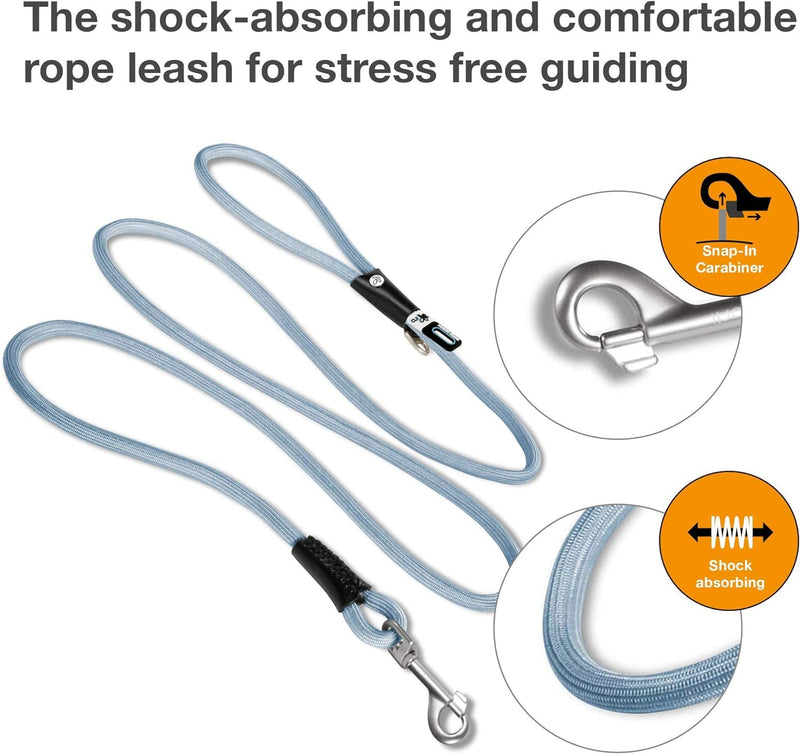 Stretch Comfort Leash SkyBlue M - PawsPlanet Australia