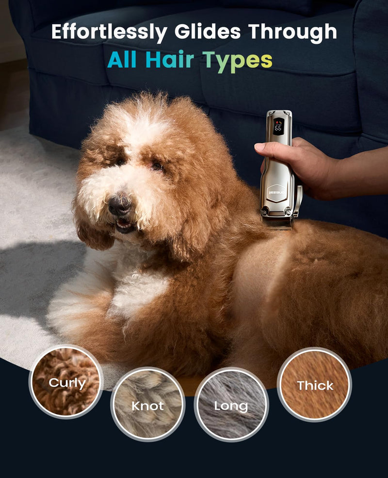 oneisall Dog Clippers for Grooming Thick Hair,Low Noise Dogs Grooming Kit with Detachable Stainless Steel Blade,Dog Shaver for Thick/Matted/Knotted/Fine/Wave/Curly Hair,PC18 - PawsPlanet Australia