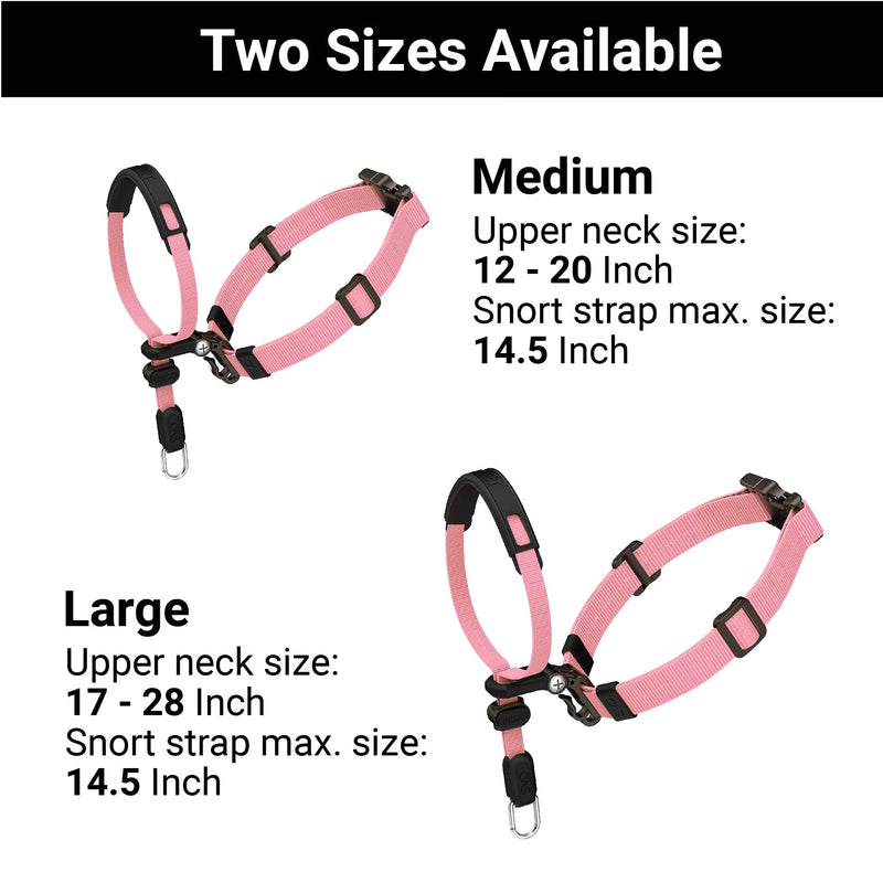 SVD.PET No-Pull Dog Headcollar for Easier Walks, Chew-Proof Protector to Increase Comfort, Simple Design, Easy to Wear and Adjust (Medium Size for Small and Medium Size Dogs, Pink) M: Upper Neck 12 - 20 inch - PawsPlanet Australia