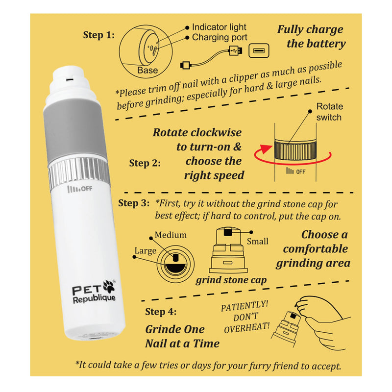 Pet Republique Dog Nail Grinder and Nail Clippers Series Size Option Dogs: Small, Medium, Large Dogs – Dog Claw Trimmer Kit (Clippers+Grinder, Large) - PawsPlanet Australia
