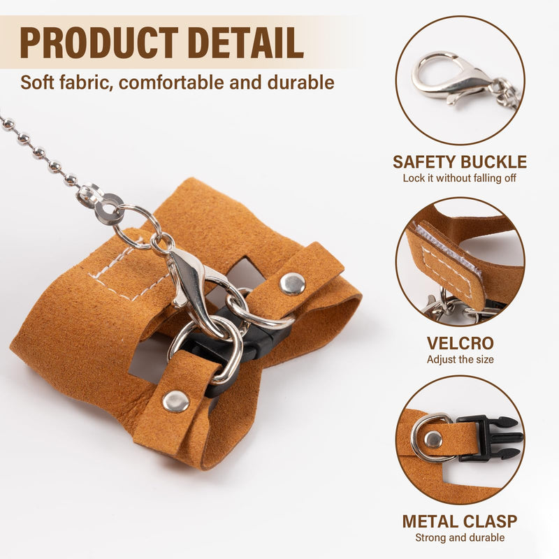3Pcs Rat Harness and Leash, Small Animal Training Walking Vest Leash Adjustable Traction Rope Strap for Squirrel Gerbil Chinchilla Rat (Brown) Brown - PawsPlanet Australia