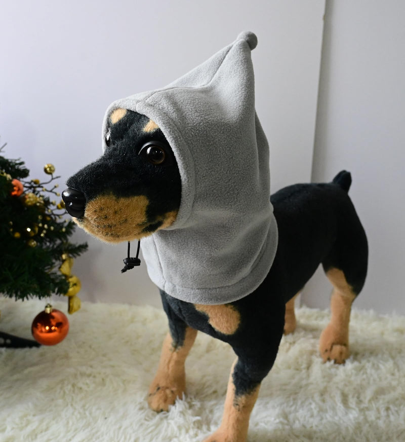 Plush Dog Earmuffs Dog Ear Warm Quie Cover Winter Ear Hats Head Wrap for Small Medium Large Dogs_S(Gray) S:Head Girth:41cm Gray