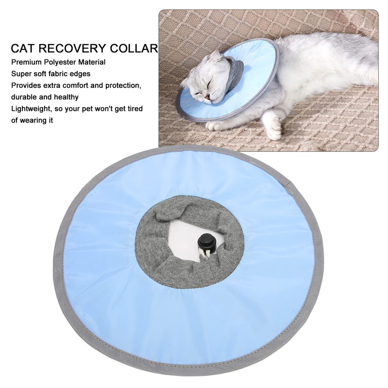 Cat Recovery Collar, Pet Cone Collar Cat Cone Collar Pet Elizabeth Collar Polyester Fasteners Collar for Cat Puppy (M) M Light Blue - PawsPlanet Australia