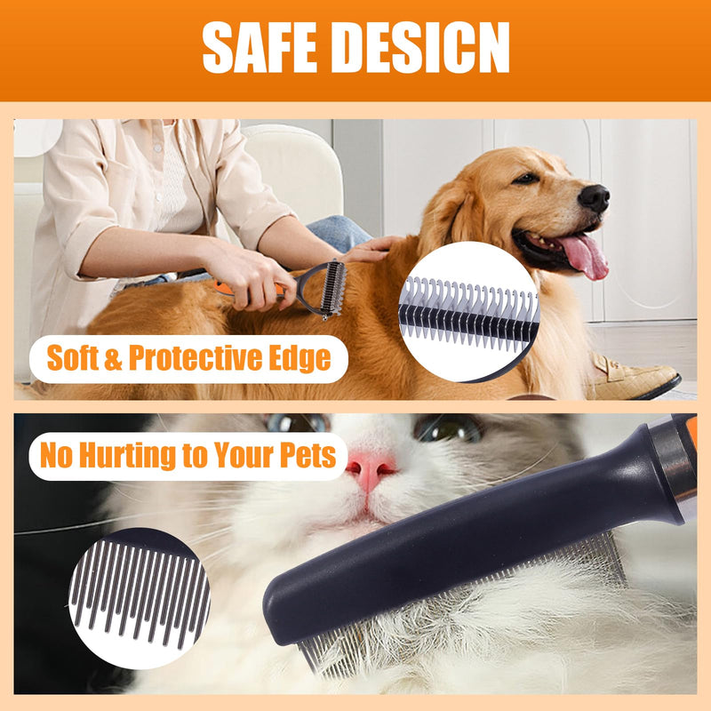 Pet Grooming Combo, featuring a Deshedding Brush and Dematting Combs, is specifically tailored for long-haired dogs and cats with tangled hair - PawsPlanet Australia