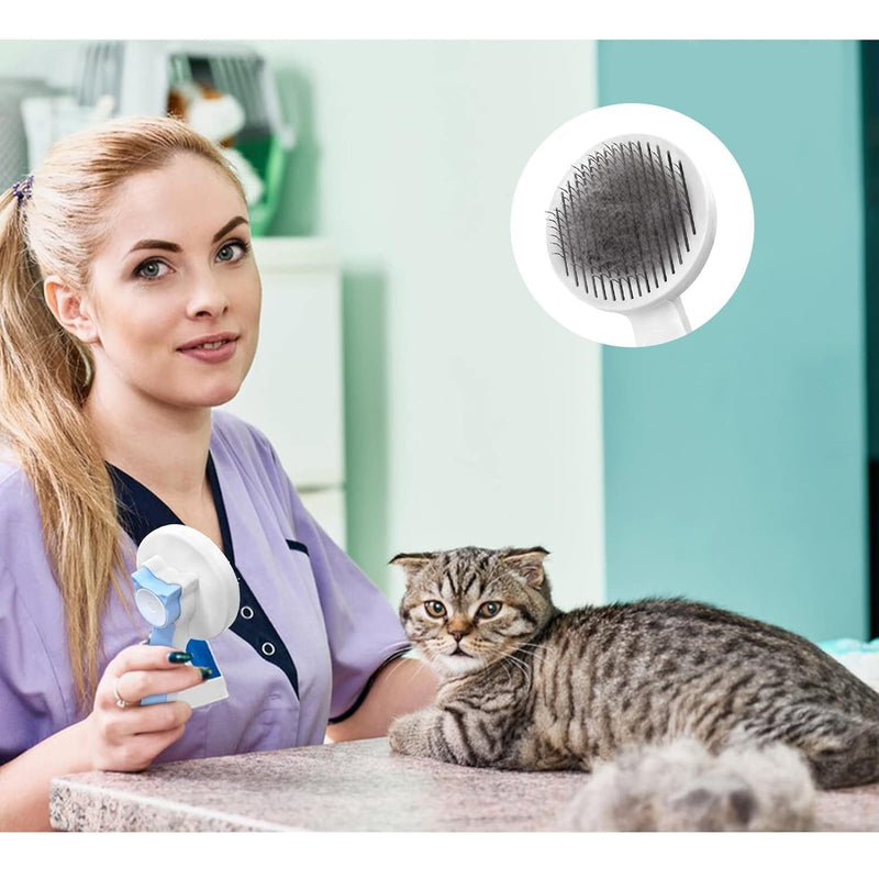 Pet Grooming Brush - Gentle Slicker for Removing Loose Undercoat, Suitable for Cats and Dogs (Blue) Blue - PawsPlanet Australia
