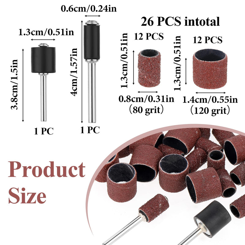 26 Pack Nail Grinder for Dogs Replacement Kit Pet Nail Grinder Replacement Kit with Grit Sanding Bands Pet Smoother Claw Care Dog Claw Grooming Supplies(80#/120#) - PawsPlanet Australia