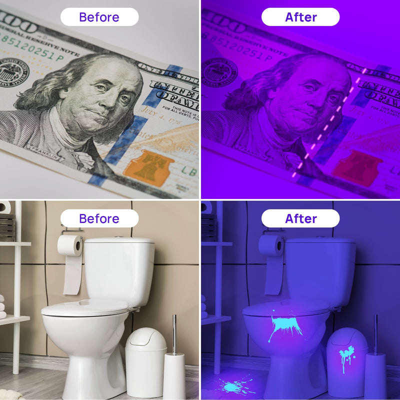UV Flashlight Black Light, Consciot 51 LED 395nm Ultraviolet Blacklight, Portable Torch Light Pet Urine Detector for Dog/Cat Urine, Dry Stains, Bed Bug, Resin Curing, Matching with Pet Odor Eliminator 1 Pack - PawsPlanet Australia