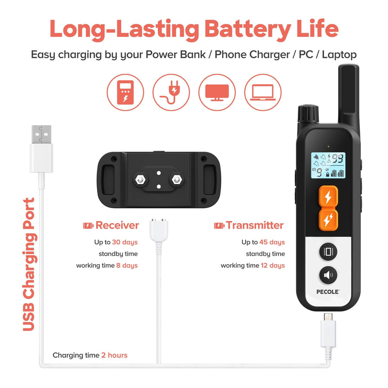 Dog Training Collar for 2 Dogs: Remote Control with 1600Ft Range Waterproof Shock Collar with Adjustable Beep Vibration and Shock Modes Control Security Keypad Lock for Small Medium Large Dogs - PawsPlanet Australia