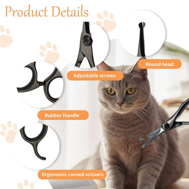 Dog Scissors for Care of Face and Paws, Ears and Eyes, Length 5.3 Inch Cat, Safety Round Tip Grooming Scissors, Titanium Coated Stainless Steel Fur Titanium - Scissors for Face/Legs/Ears