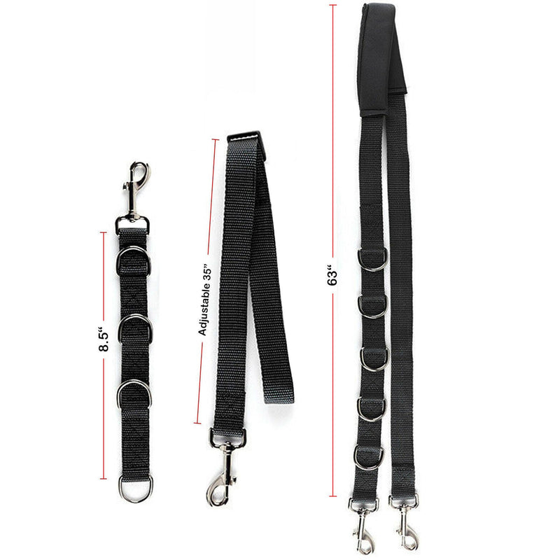 3-Piece Dog Harness Strap - Strong Endurance, Adjustable Restraint Belly Strap for Table Arm Grooming (Black) Black