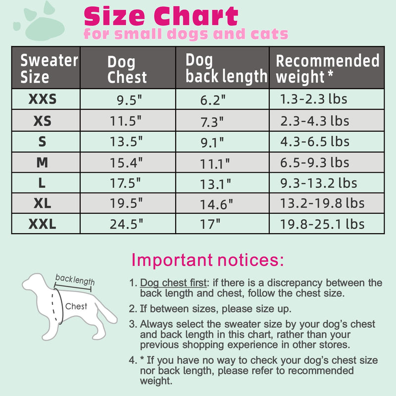 Dog Sweaters 2 Pack Clothes for Small Dogs Boy Girl XS Doggie Cat Shirts Winter Clothes Sweatshirt Puppy Coat Apparel (DarkPink-Lavender, Small) Darkpink-Lavender - PawsPlanet Australia