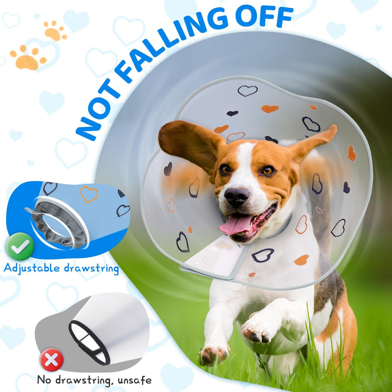 Supet Dog Cone for Dogs After Surgery, Comfortable Dog Cones for Large Dogs to Stop Licking, Soft Dog Cone with Protect Neck Fabric, Protective Elizabethan Collar for Medium Small Dogs Love M M (Neck:11.8-14.0 in) - PawsPlanet Australia