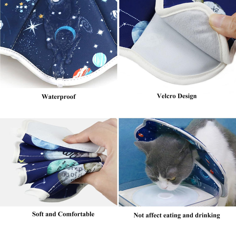 Soft Cat Recovery Cone, Durable Dog Collar After Surgery, Waterproof Pet Elizabethan Collar Protective Wound Healing for Cats and Puppies (Medium/Constellation Pattern) Medium / Constellation Pattern