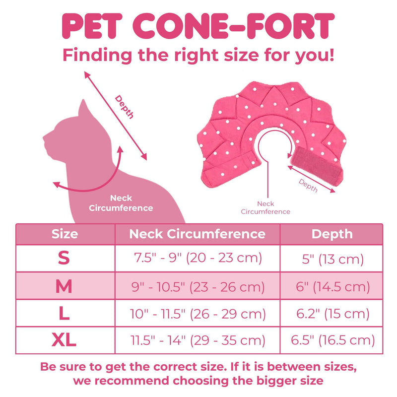 SunGrow Cat Cone Collar Soft, Pet Recovery Elizabethan E Collar Soft Neck Cone to Stop Licking for Cats & Kittens After Surgery, Cat Surgical Recovery Suit for Wound Cover, Puppy Dog & Rabbit Cone 9" - 10.5" Neck Size, Pink - PawsPlanet Australia