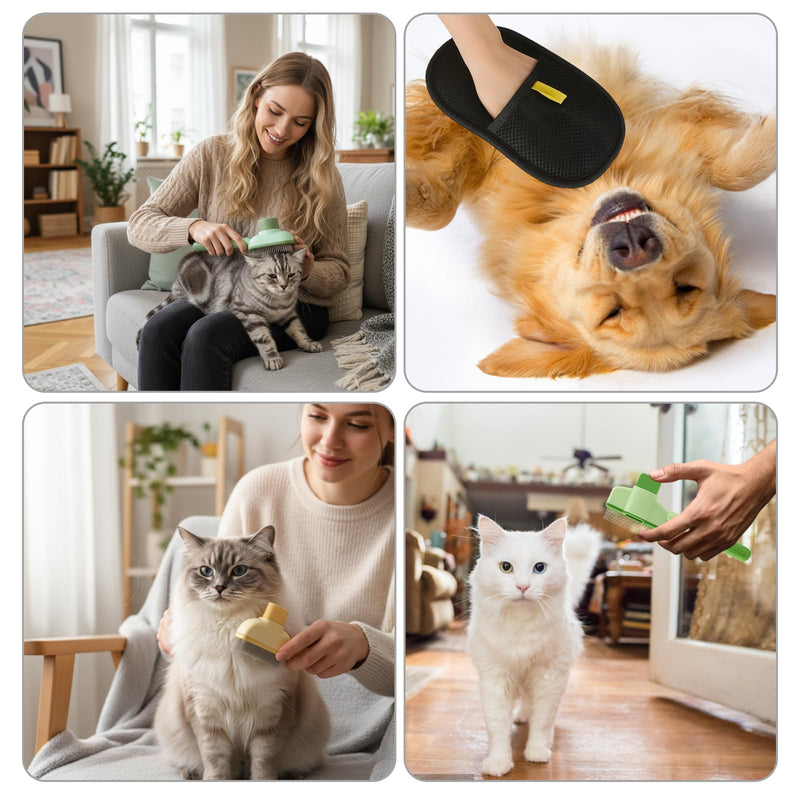 3-Piece Flea Comb Set for Cats, Flea Comb for Cats and Kittens, Cat Flea Comb with Stainless Steel Teeth, Flea Brush for Cat Grooming and Flea Removal, Gentle on Skin