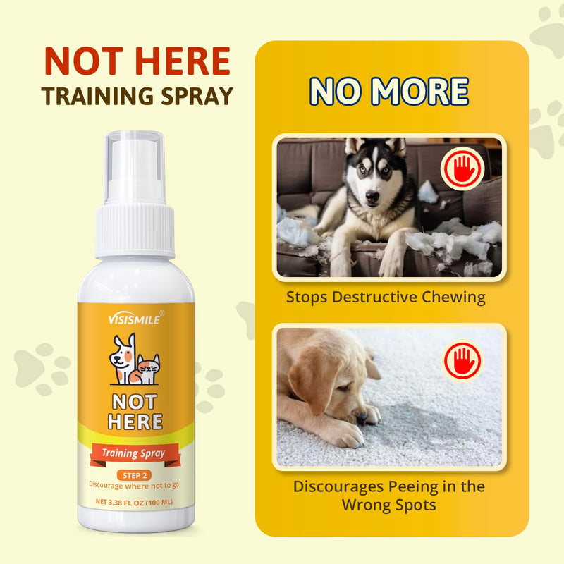 Dog Potty Training Spray Kit: Here Potty Trainer & Not Here Bitter Deterrent Spray - Anti Chew Stop Peeing Urine Marking - Indoor & Outdoor Grass Pad Toilet Spot Odor Repellent for Puppies Dogs - PawsPlanet Australia
