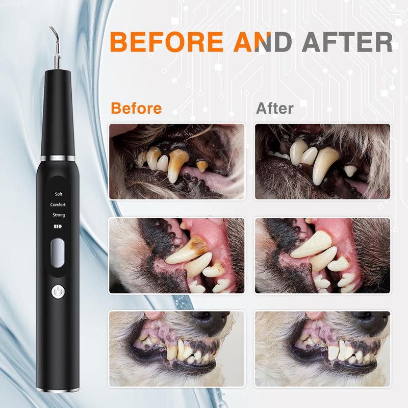 TroisAmis Dog Ultrasonic Plaque Remover for Teeth, Tooth Scaler for Dogs, Dog Teeth Cleaning Kit - Teeth Cleaner with LED Light，Canident Dog Tartar Remover, Electronic Dog Toothbrush, Protect Gums