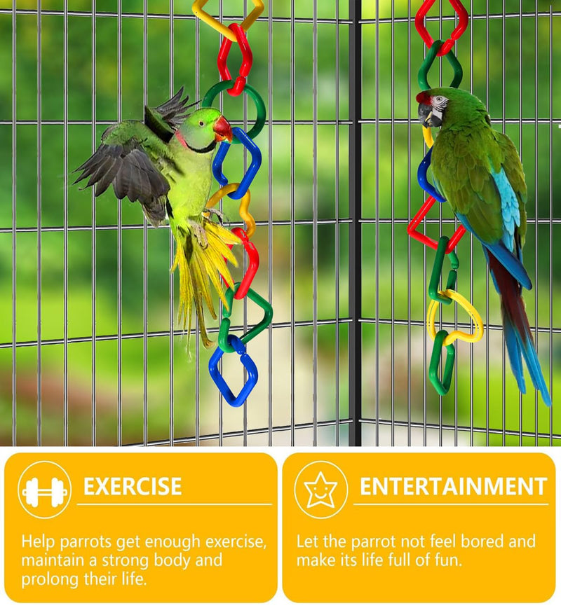 40Pcs Plastic Clip Hooks Chain Links Toy, Random Shape & Color Link Children's Learning Toy, Sugar Glider for Parakeets Pet Rat Parrot Bird Toy Cage Swing Climbing Cage Toys - PawsPlanet Australia