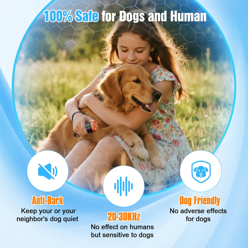 Dog Bark Deterrent Devices, 3X Anti Barking Device for Dogs Ultrasonic Dog Training, Up to 50FT Bark Control Dog Barking Silencer, Correct Bad Behavior Indoor Outdoor Portable Dog Barking Stopper Black