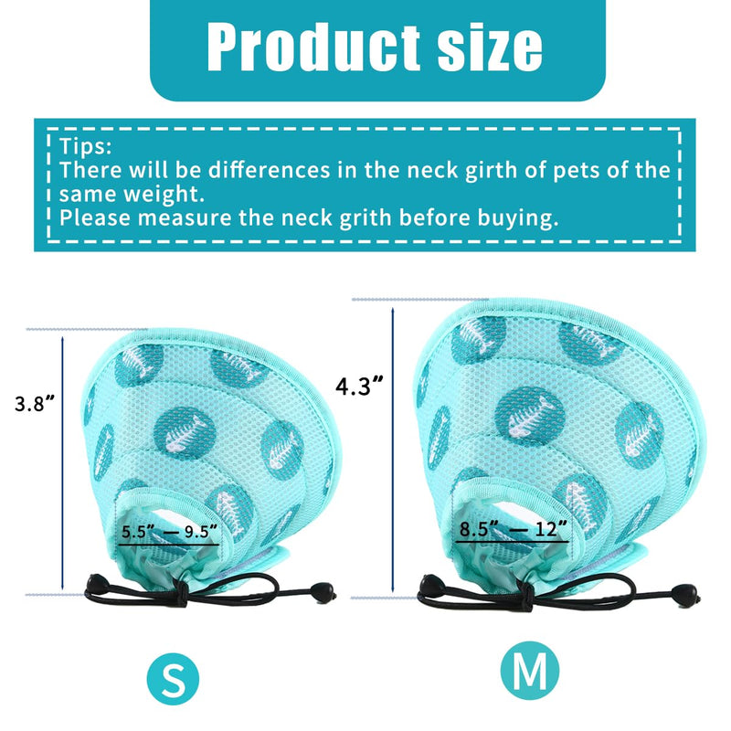 Cat Cone Collar Soft to Stop Licking and Scratching Adjustable Kitten Cone with Cat Toy Balls - Cat Recovery Collar for Small Large Cats After Surgery and Daily Wear (Green，M) Green，M - PawsPlanet Australia