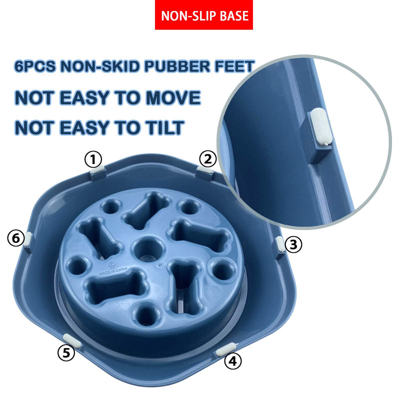 CAISHOW Slow Feeder Dog Bowl Anti Gulping Healthy Eating Interactive Bloat Stop Fun Alternative Non Slip Dog Slow Food Feeding Pet Bowl Slow Eating Healthy Design for Small Medium Size Dogs B.Blue - PawsPlanet Australia