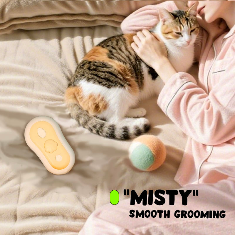 Misty - Moisturizing Pet Comb - Hair Brush with Mist, One-Click Clean, & Stainless Steel Bristles - Anti-Static Deshedding - Smooth Grooming for Cats, Dogs, & Small Pets - No Handle Compact Design - PawsPlanet Australia