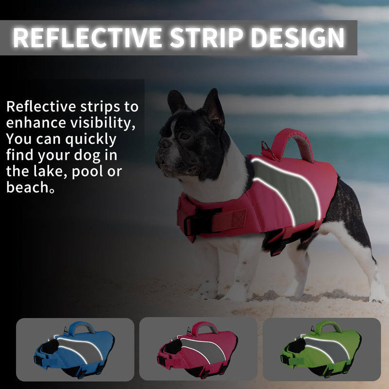 Doglay Dog Life Vest, Dog Life Jacket with Double Rescue Handles and Reflective Stripes, Adjustable High Visibility Swimming Safety Vest, Dog Lifesaver Pet Life Preserver for Small Medium Large Dogs. XL :27.6"-38.6" (Ribcage Girth)- Double Handles