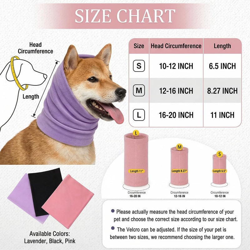 3Pack for Dogs & Cats | Dog Ear Protection Noise Muffs | Snood Ear Wrap Headband for Anxiety Relief, Grooming & Bathing | No Shake Calming Hoodie(M) M
