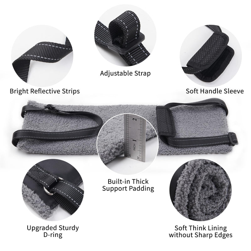 LOOBANI Portable Dog Sling for Back Legs, Hip Support Harness to Help Lift Dogs Rear for Canine Aid and Old K9 Cruciate Ligament Rehabilitation Large-grey - PawsPlanet Australia