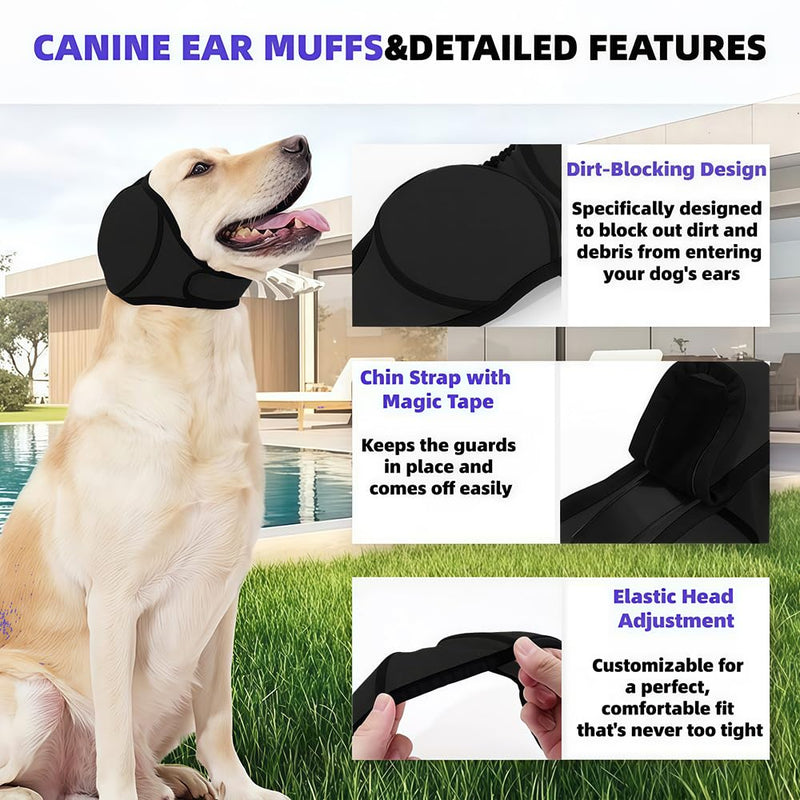 Dog Ear Defenders Noise Cancelling,QIANSSE Professional Dog Ear Protectors for Firework Anxiety Relief Noise Reduction for Pets