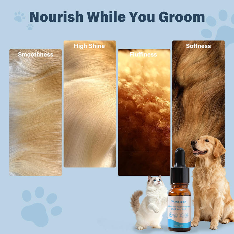 5-in-1 Pet Steam Brush for Dogs & Cats | Self-Cleaning Dog Steam Brush With 3 Brushes & Spray Function | for Shedding, Dematting & Grooming | Includes Pet Essence - PawsPlanet Australia