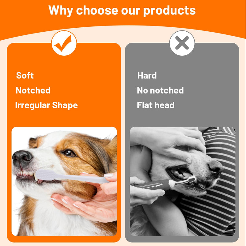 4 Pack Super Soft Dog Toothbrush for Small to Large Dogs Tooth Brushing Designed for Cat Dog Teeth Cleaning & Protecting Pet Dental Convenient Care Puppy Tooth Brush Kit Black and White - PawsPlanet Australia