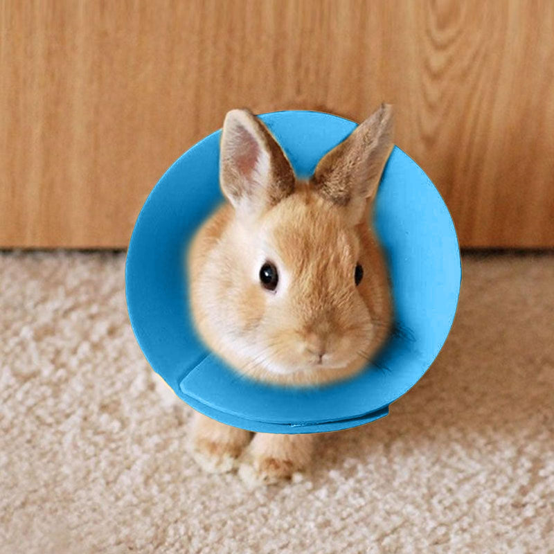 Adjustable, soft recovery collar for birds, hamsters, pigeons, rabbits, anti-licking, anti-bite wound protection cones for small pets, aftercare and daily use, blue, L