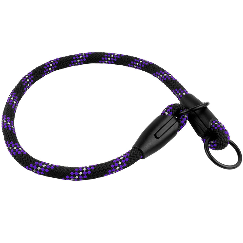 BronzeDog Rope Pro Training Dog Collar Braided No Pull Quick Release Round Lead Collars for Dogs Small Medium Large Puppy (XL - 23.6" Long, Purple) XL - 23.6" Long - PawsPlanet Australia