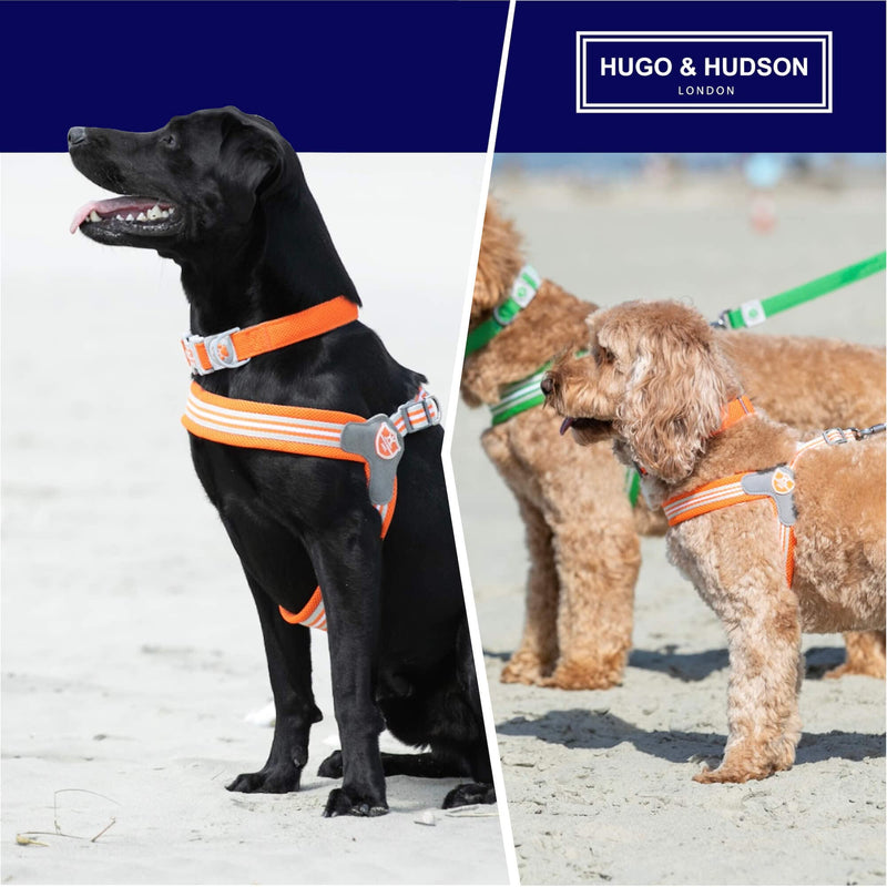 HUGO & HUDSON Easy Walk Dog Harness, Adjustable Quick Dry No-Pull Pet Harness, Orange, Size 2 - PawsPlanet Australia