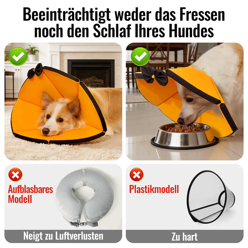 Soft Dog Collar Leak Protection Breathable Adjustable Protective Collar Suitable for Pets After Surgery or Skin Itching (Orange, L, Neck: 29-33 cm) | Bequemer Leckchutz-Schutzkragen für Hunde. Ideal für postoperative Pflege oder Hautjucken. Verstellbar...