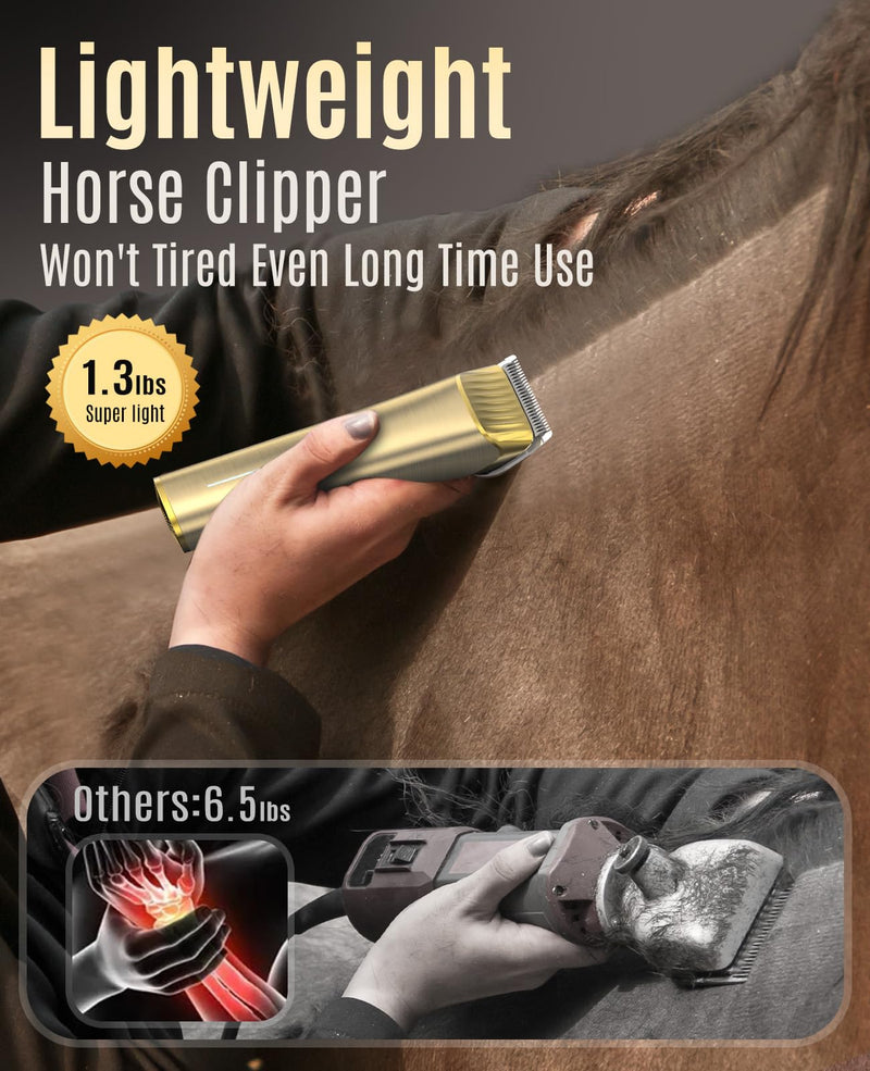 oneisall Cordless Horse Clippers with Metal Blades - PawsPlanet Australia