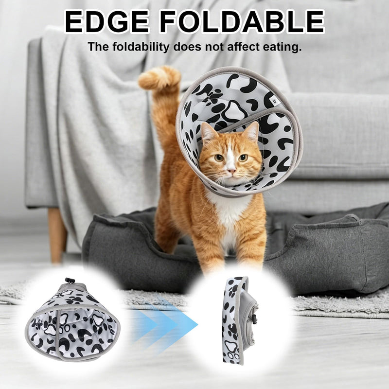 Soft Cat Neck Brace - Soft Anti-Scratch Collar, Ideal for Rehabilitation or Postoperative Care of Cats, Puppies and Small Dogs (Grey, Neck Circumference 17 to 22 cm)